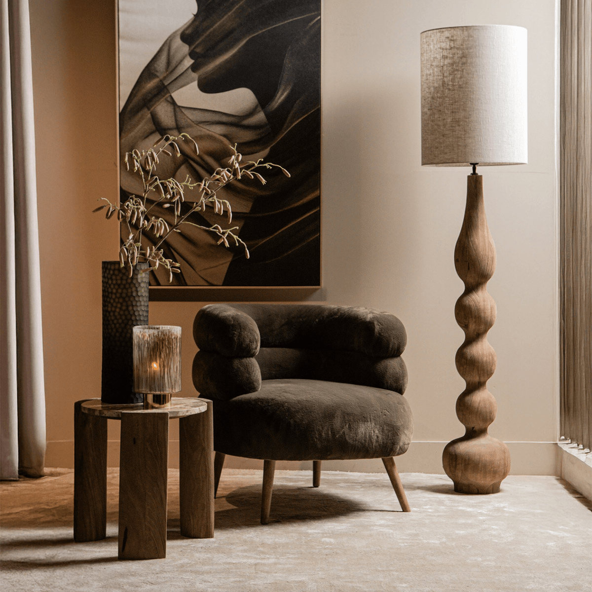 PTMD | Nelly Fauteuil | Dark Brown - PTMD - Woonboutique