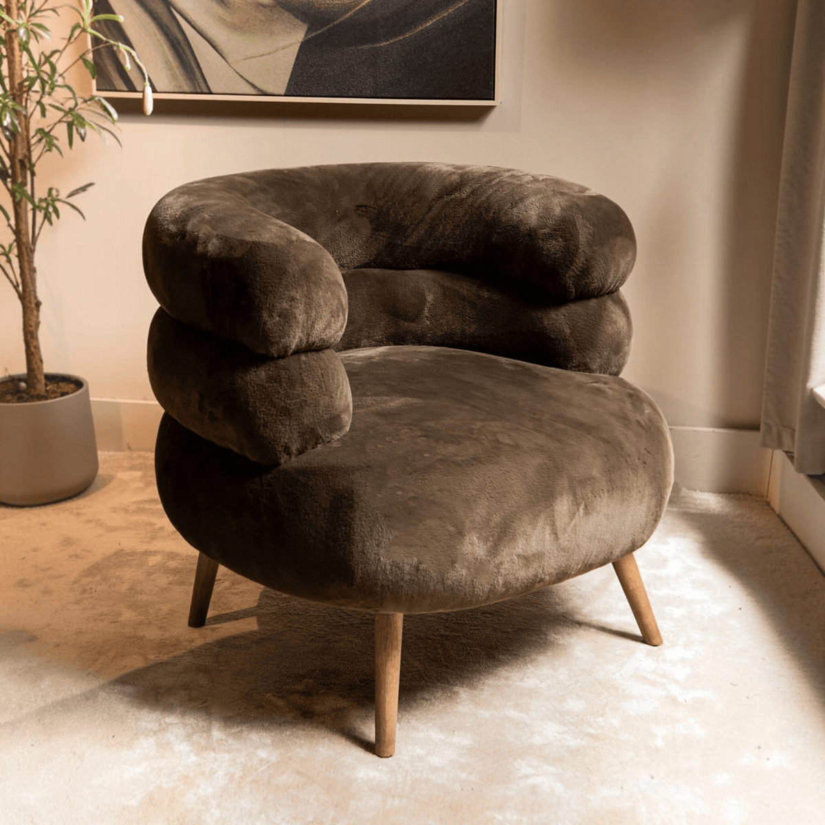 PTMD | Nelly Fauteuil | Dark Brown - PTMD - Woonboutique