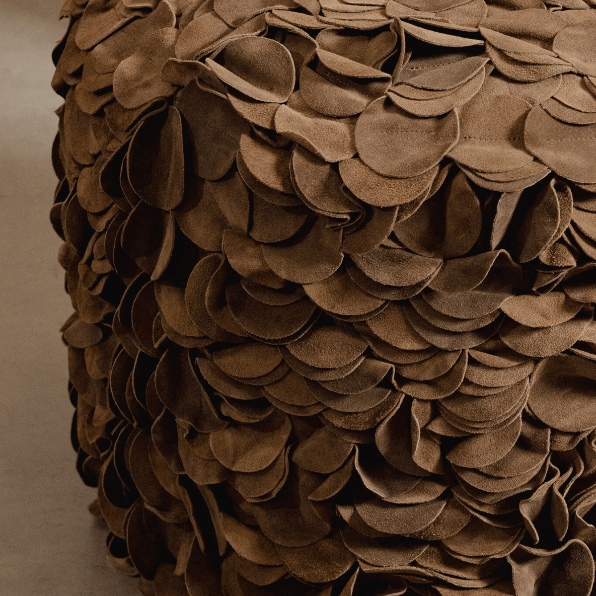 PTMD | Nevo Poef | Brown Leer Leather - PTMD - Woonboutique