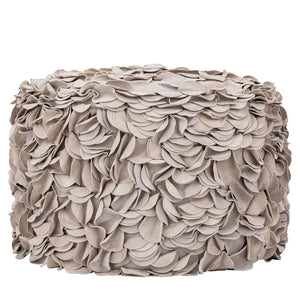 PTMD | Nevo Poef | Cream Suede Leer - PTMD - Woonboutique