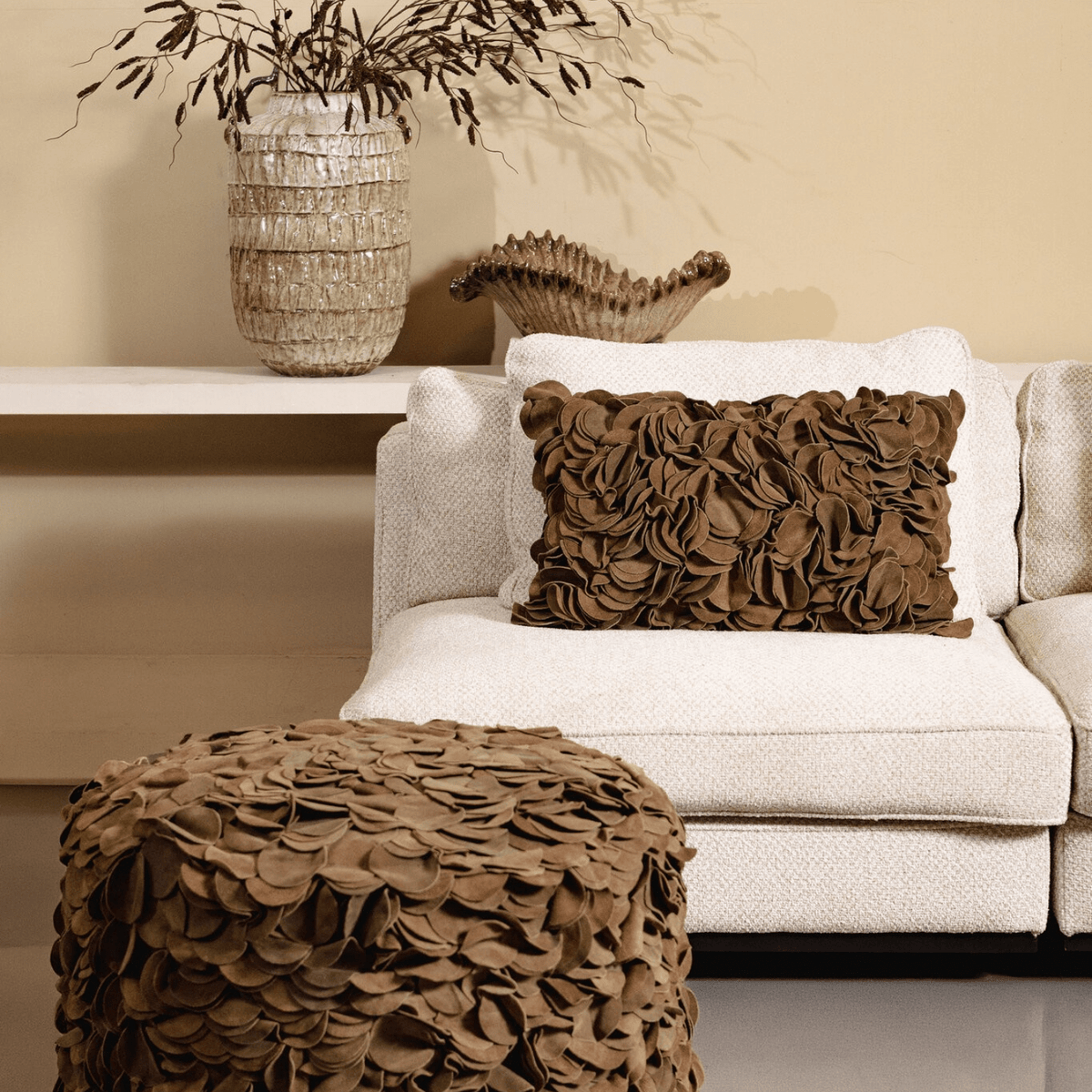 PTMD | Nevo Sierkussens Bruin M / Set van 2 - PTMD - Woonboutique