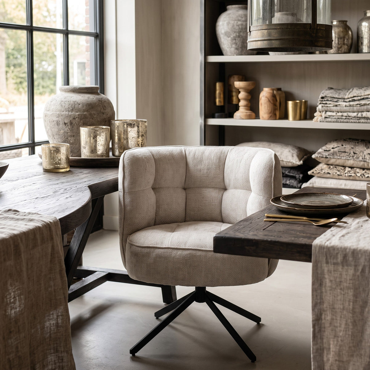 PTMD | Odin Draaistoel | Cream - Pole to Pole - Woonboutique