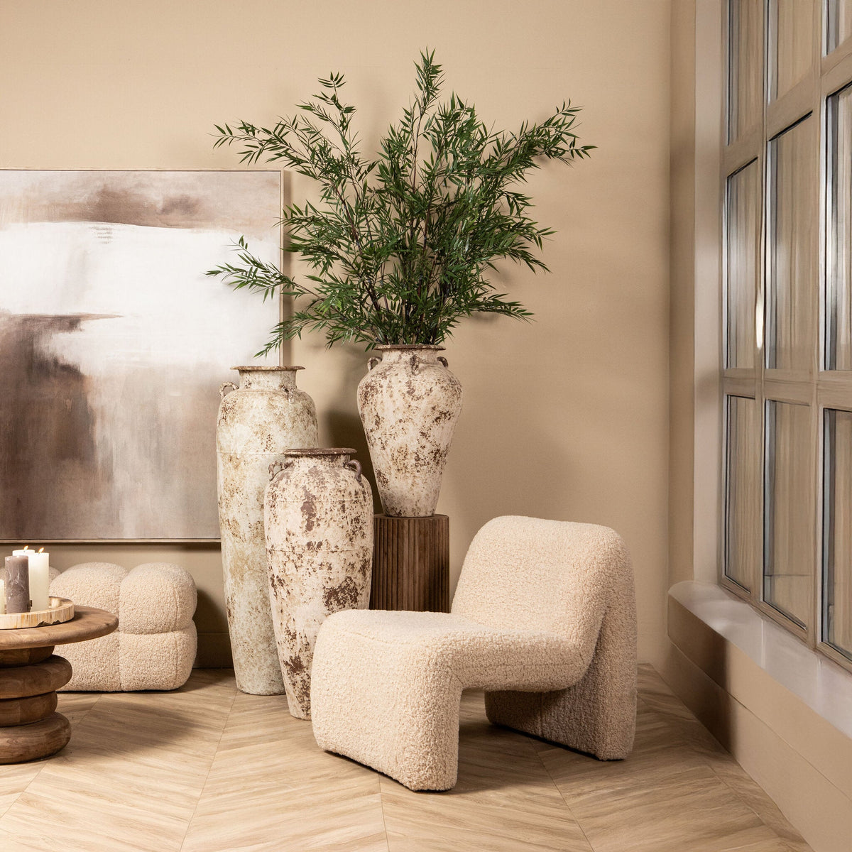 PTMD | Oslo Fauteuil | Teddy Beige - PTMD - Woonboutique