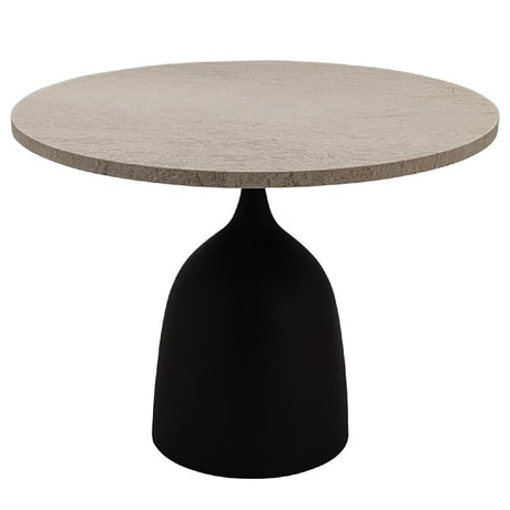 PTMD | Patras Bijzettafel | Beige Marmer met Zwart Stalen Onderstel - PTMD - Woonboutique