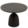 PTMD | Patras Bijzettafel | Bruin Marmer met Zwart Stalen Onderstel - PTMD - Woonboutique