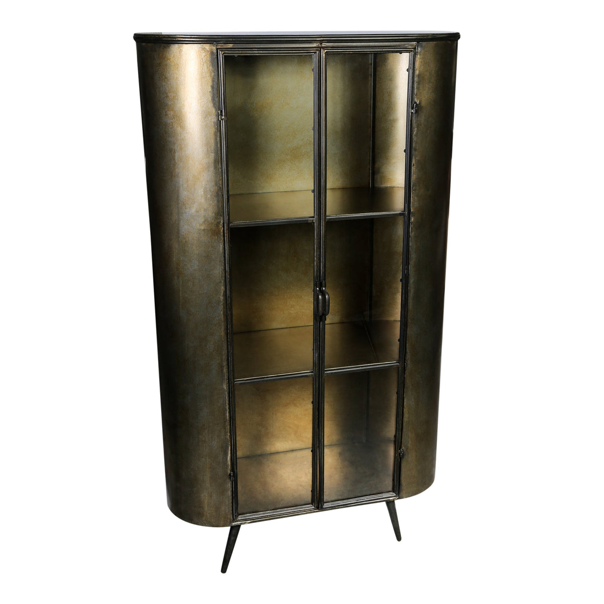 PTMD Spacer Vitrinekast | Messing & Glas - PTMD - Woonboutique