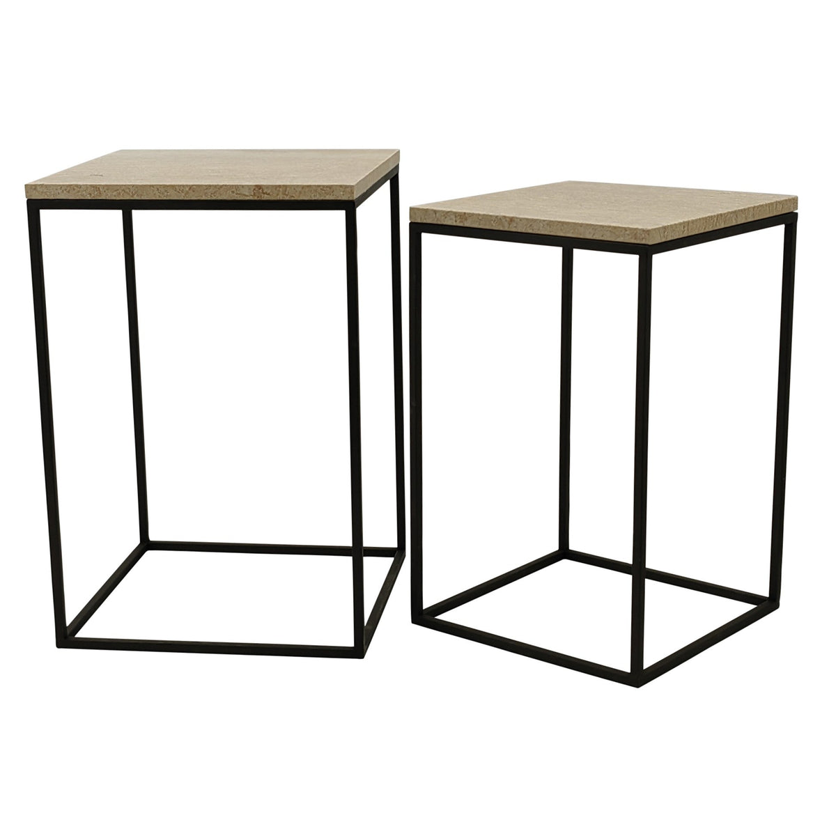 PTMD | Volos Bijzettafel | Beige Marmer / Set van 2 - PTMD - Woonboutique