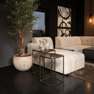 PTMD | Volos Bijzettafel | Bruin Marmer / Set van 2 - PTMD - Woonboutique