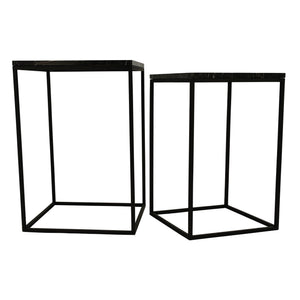 PTMD | Volos Bijzettafel | Bruin Marmer / Set van 2 - PTMD - Woonboutique